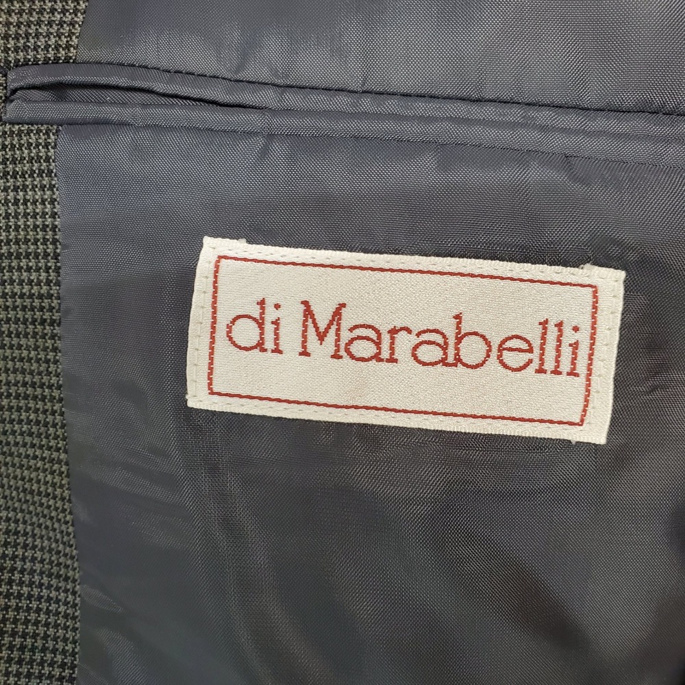 di Marabelli Mens 42R Blazer 80s Core Olive Green Wool Blend Houndstooth Retro - Picture 3 of 14